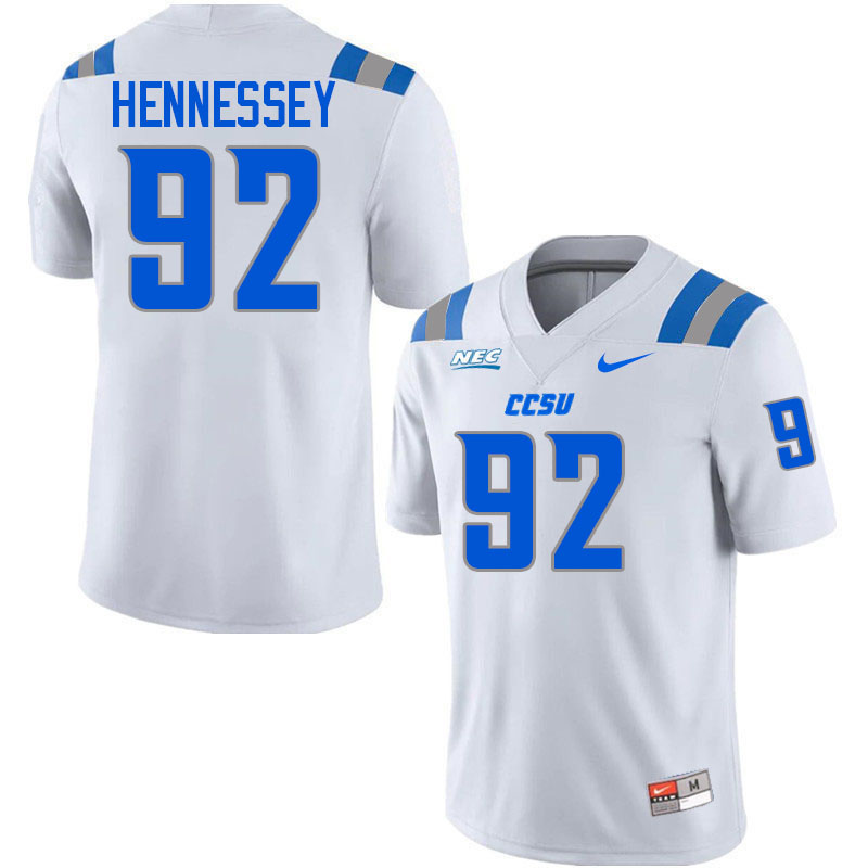 Central Connecticut Blue Devils #92 Jack Hennessey College Football Jerseys,Uniforms-White